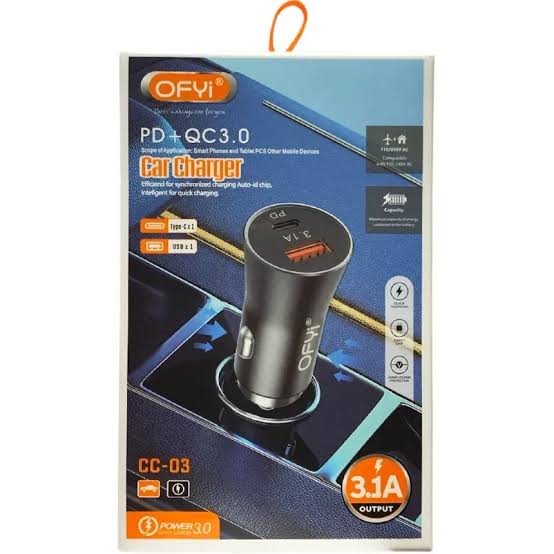 شارژر فندکی ofyi مدل cc-03 اورجینال شارژ سریع