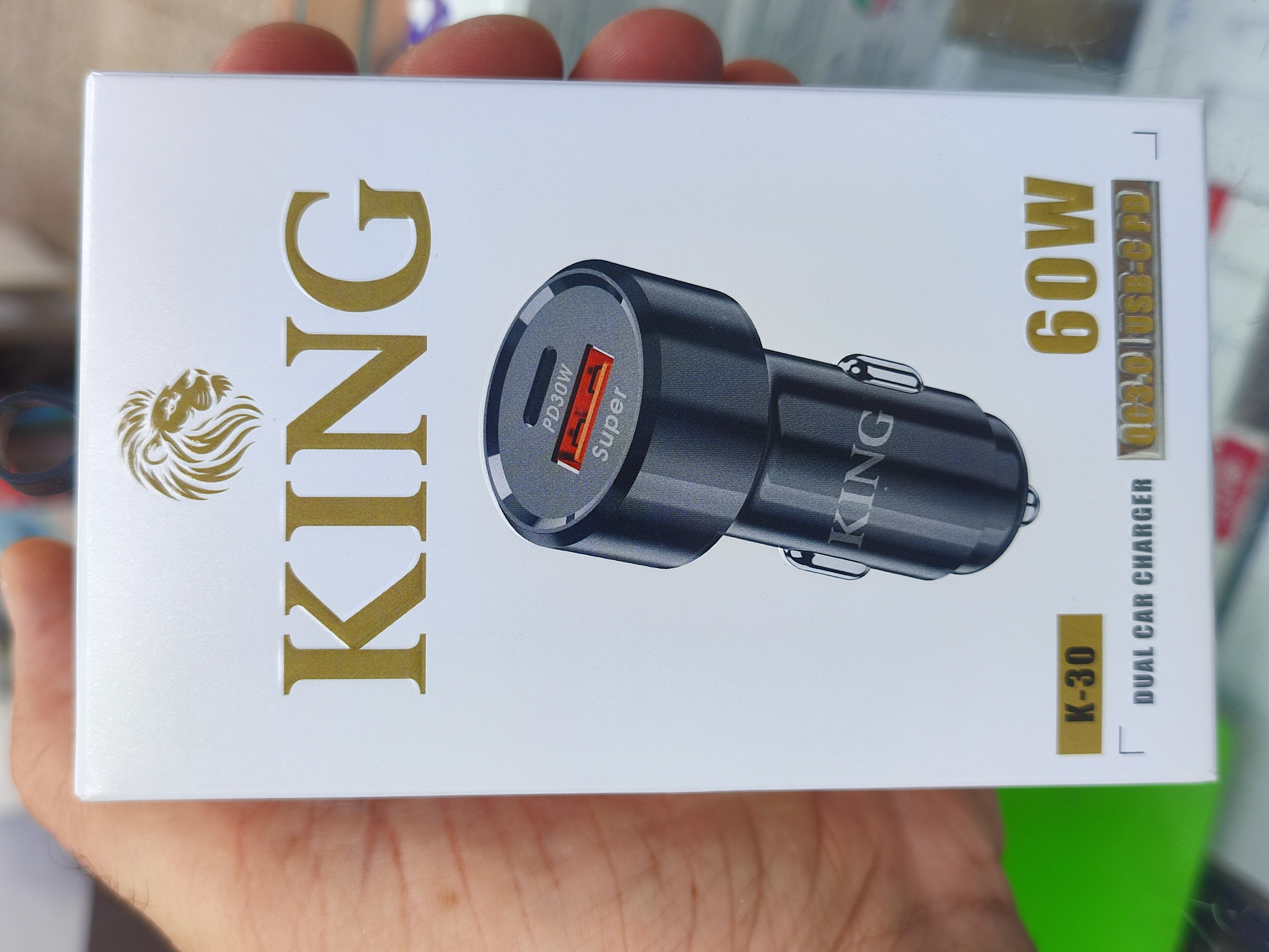 شارژر فندکی سوپر فست شارژ ۶۰ وات king